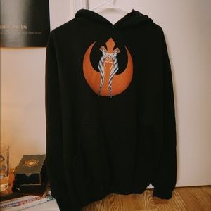 Large Black Star Wars Ahsoka Tano Hoodie
